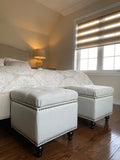 White Flannel Upholstered Storage Ottoman B10988