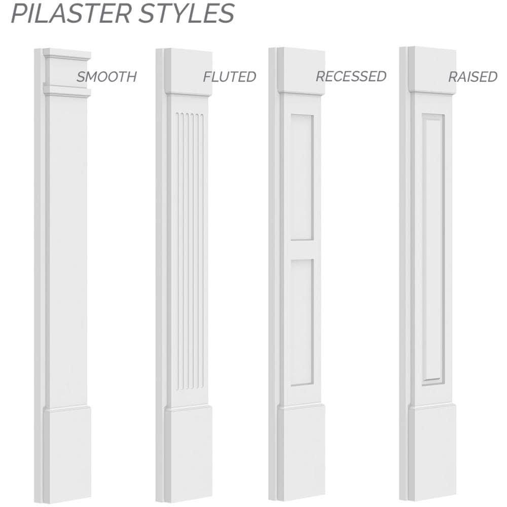 Two Equal Raised Panel PVC Pilaster (Pair) O952