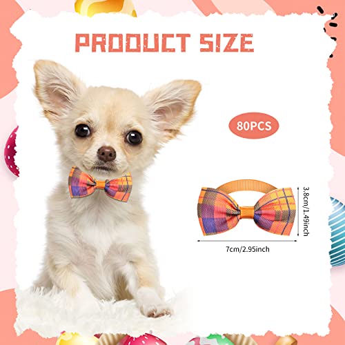 80 Pcs Dog Bow Ties Assorted Pattern D6584