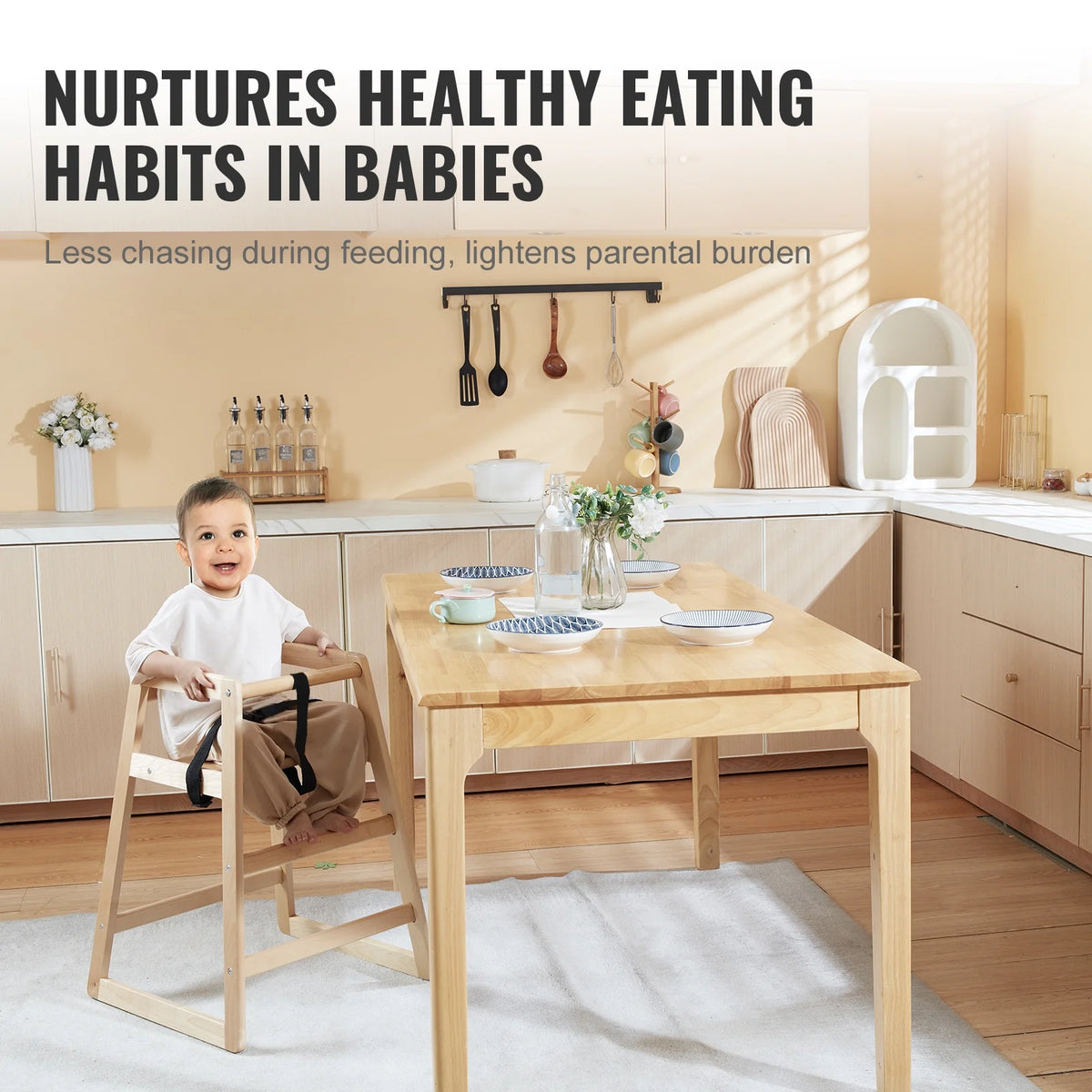 Wooden Portable Baby High Chair O9359