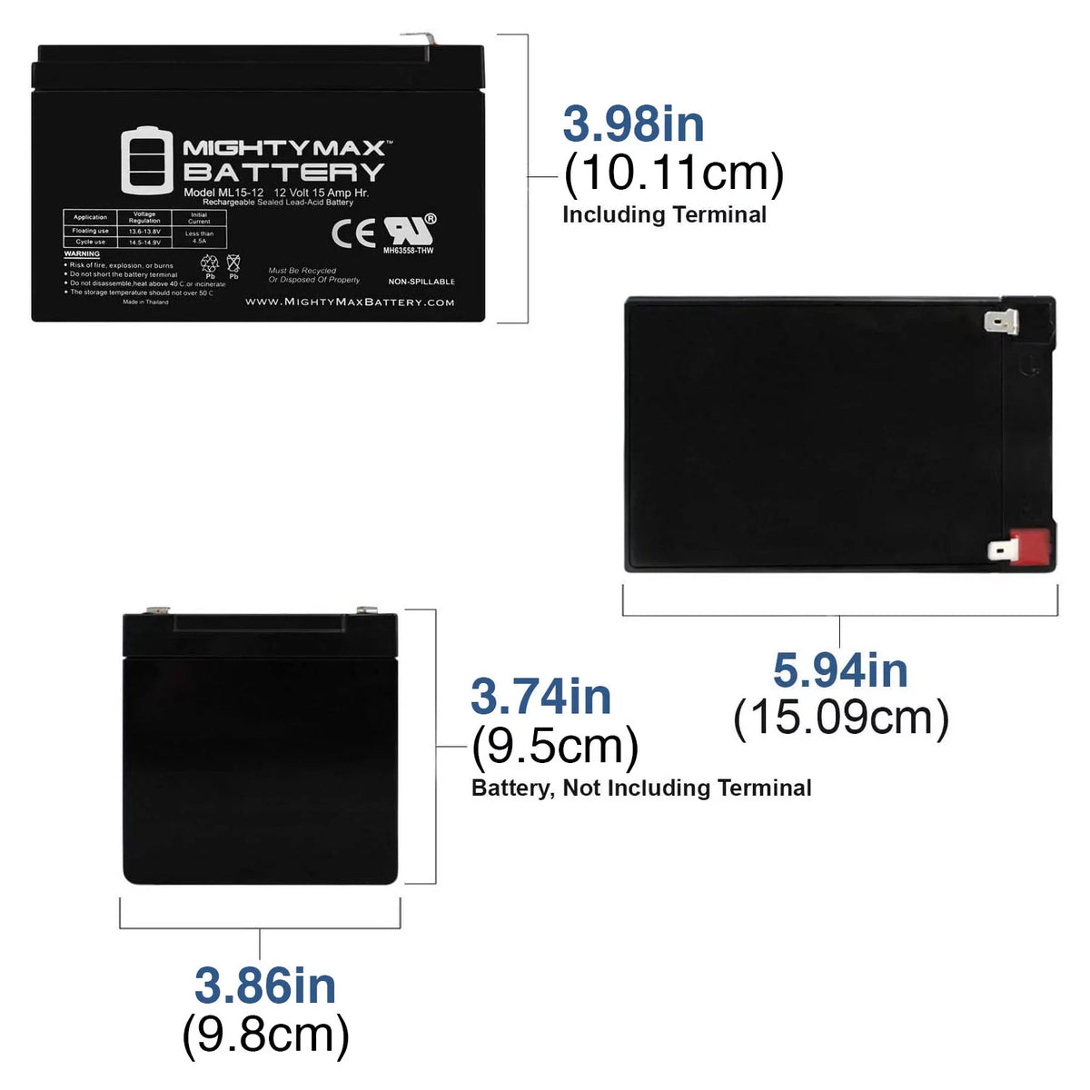 12V 15AH Replacement Battery L809