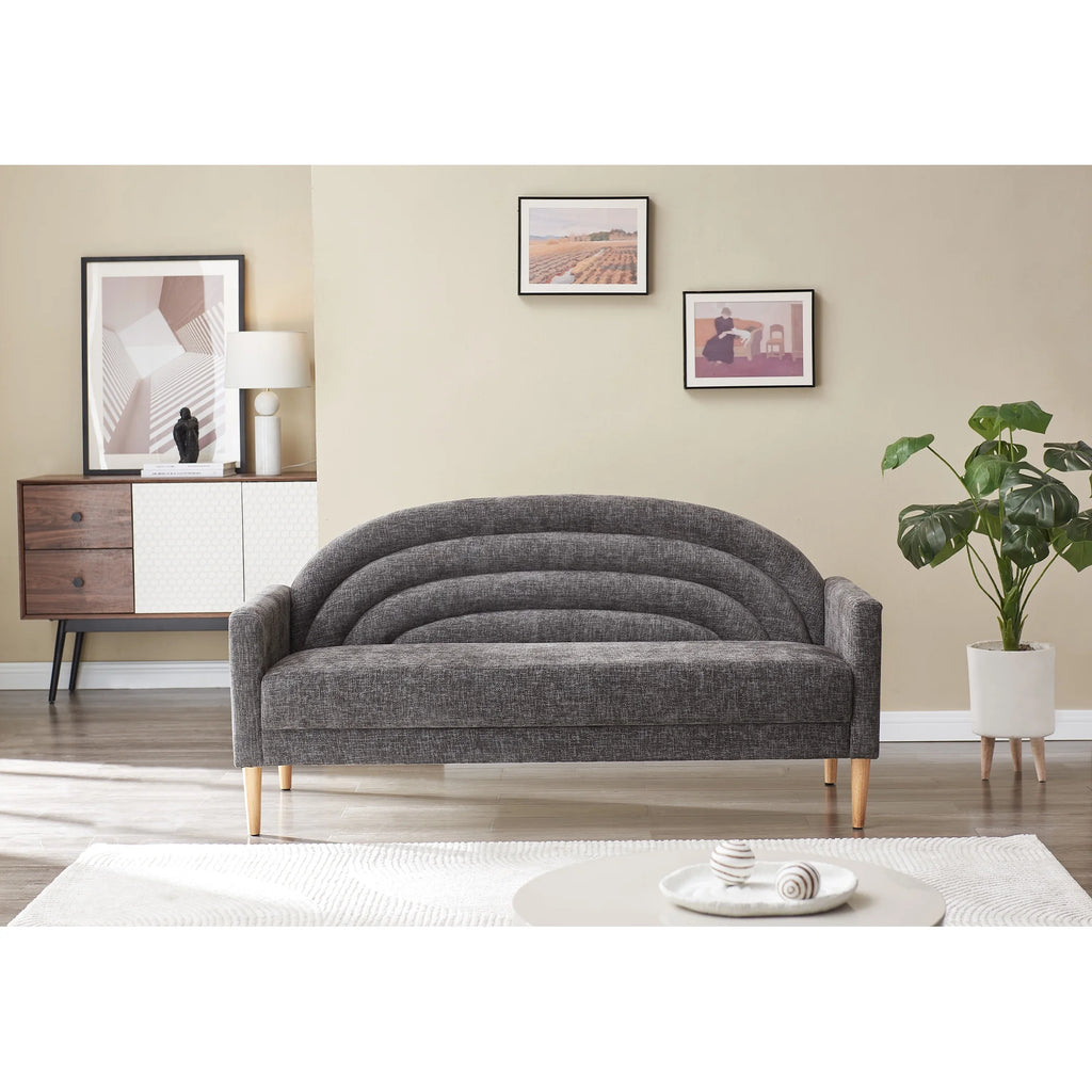 65" Grey Upholstered Three-seater Sofa T58112
