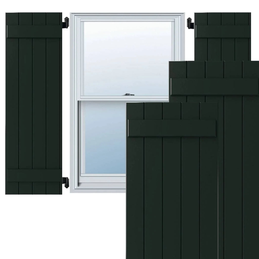 Chrome Composite Board-n-Batten Shutters (Per Pair) J598