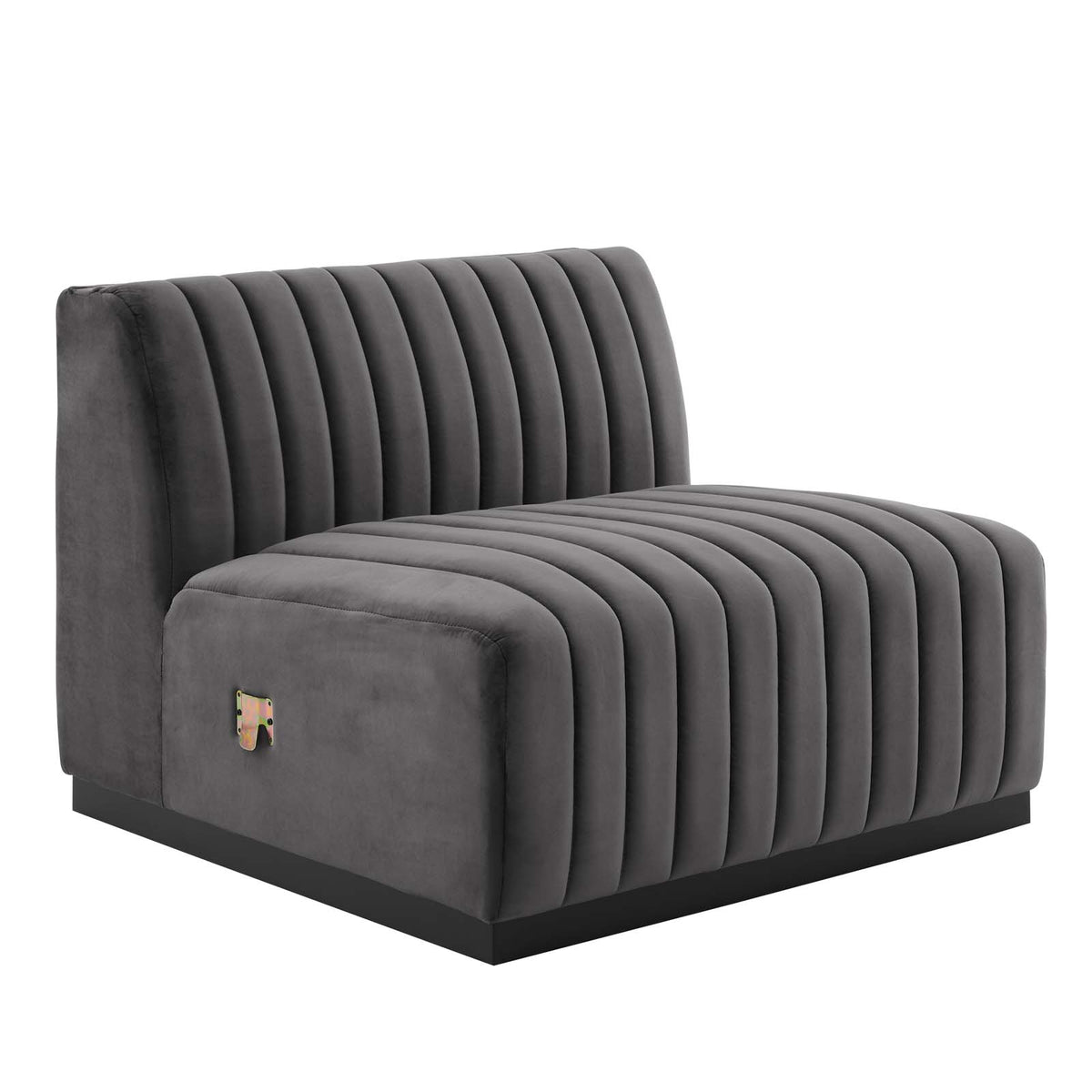 Black Gray Performance Velvet Sofa L25533
