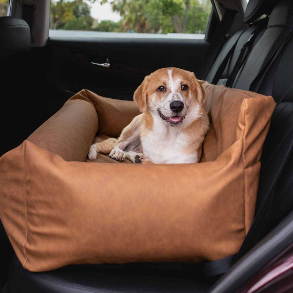 Faux Leather Memory Foam Dog Car Bed P4023