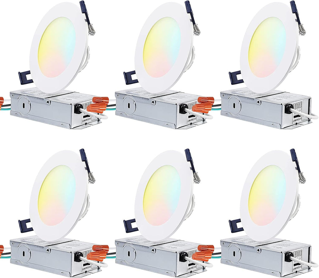 4 Inch 10.5W Ultra-Thin LED Recessed Light, Pack of 6 S45667