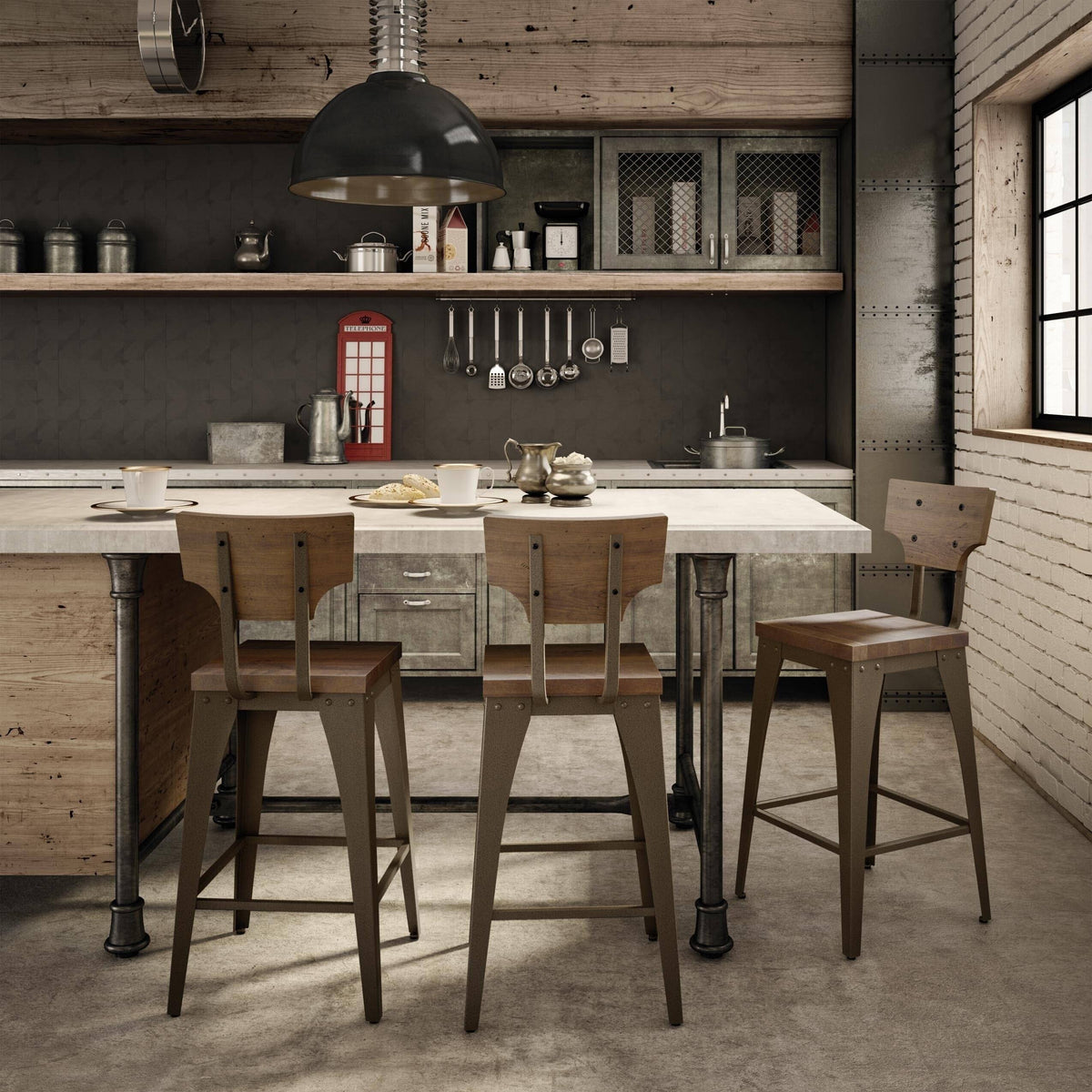 Gray Counter Stool N224