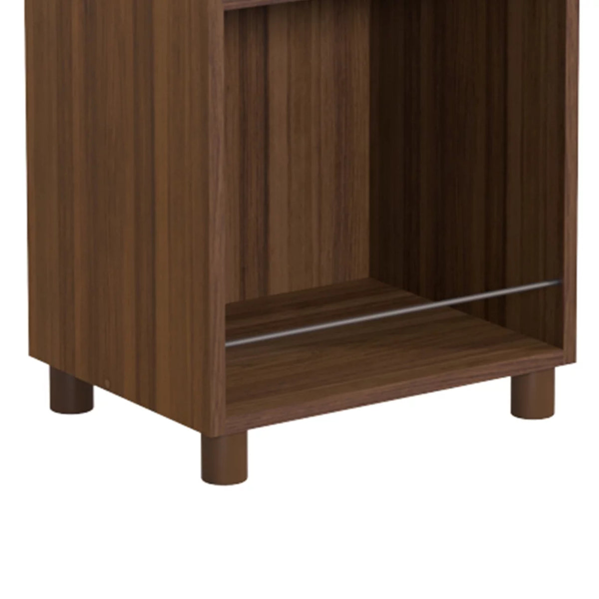 34 Inch 3 Tier Wooden Curio Cabinet Dark Brown J201