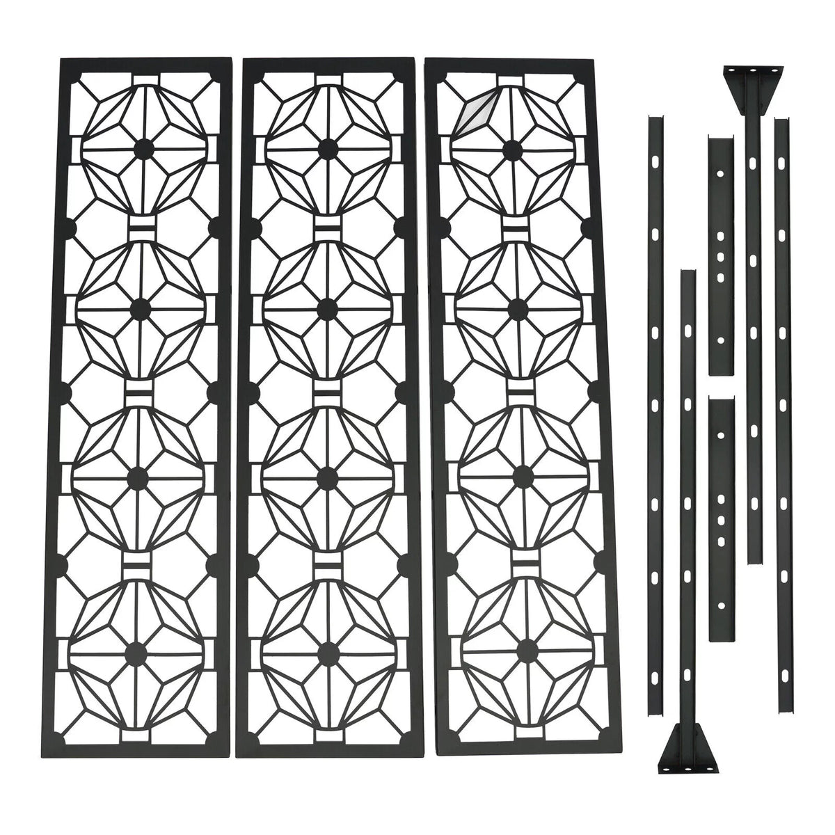 Steel Garden Flower Pattern Privacy Screen Panel Y620