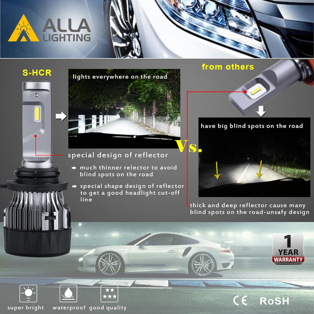 H11 Low Beam HB3/9005 High Beam LED Bulbs Combo Kits, Xenon White (4 Packs, 2 Sets) N52197