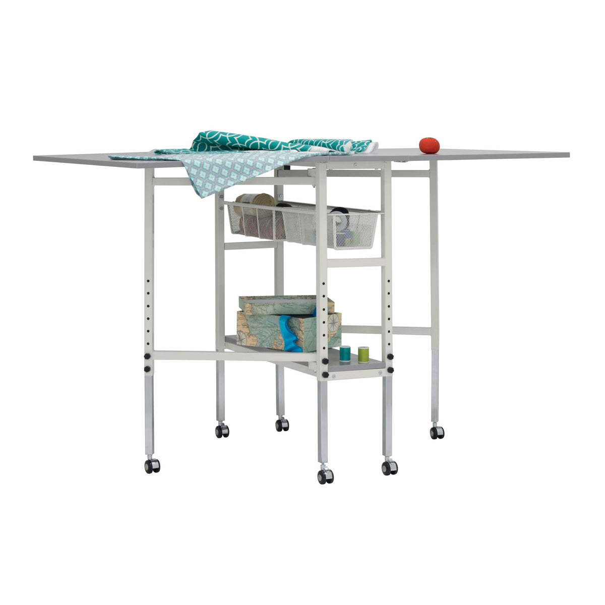 Adjustable Folding Craft Table with Metal Drawers X948