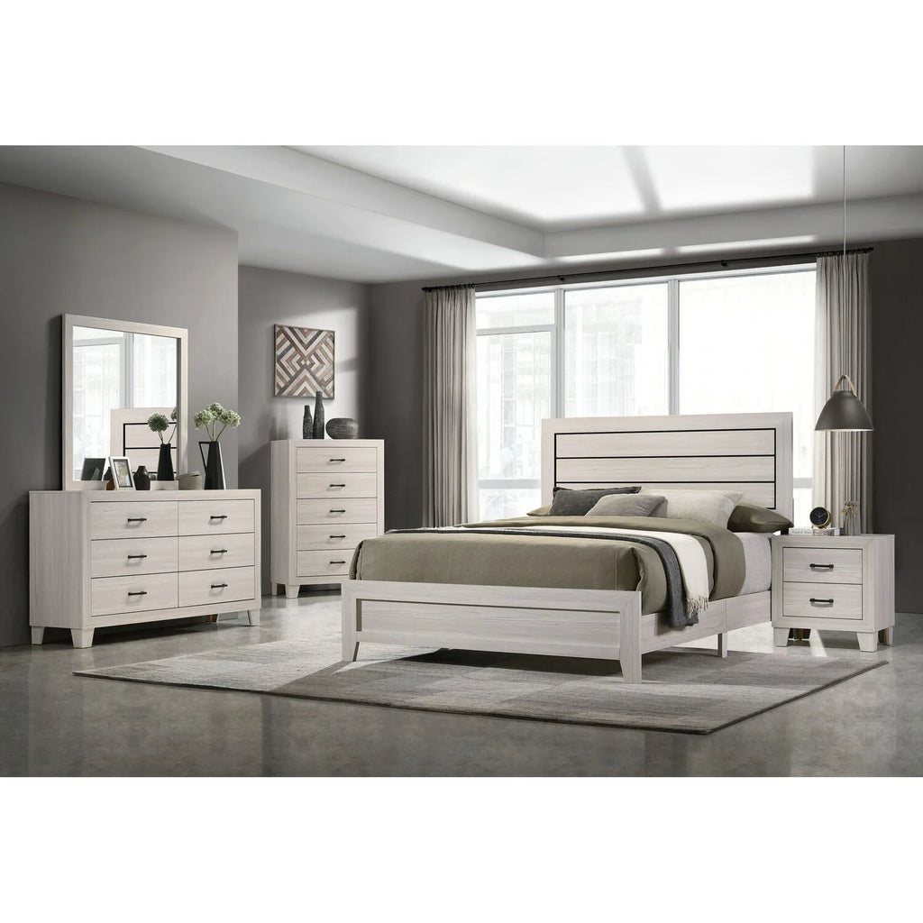 Gray 6 Drawer Wood Dresser with Mirror Y732051