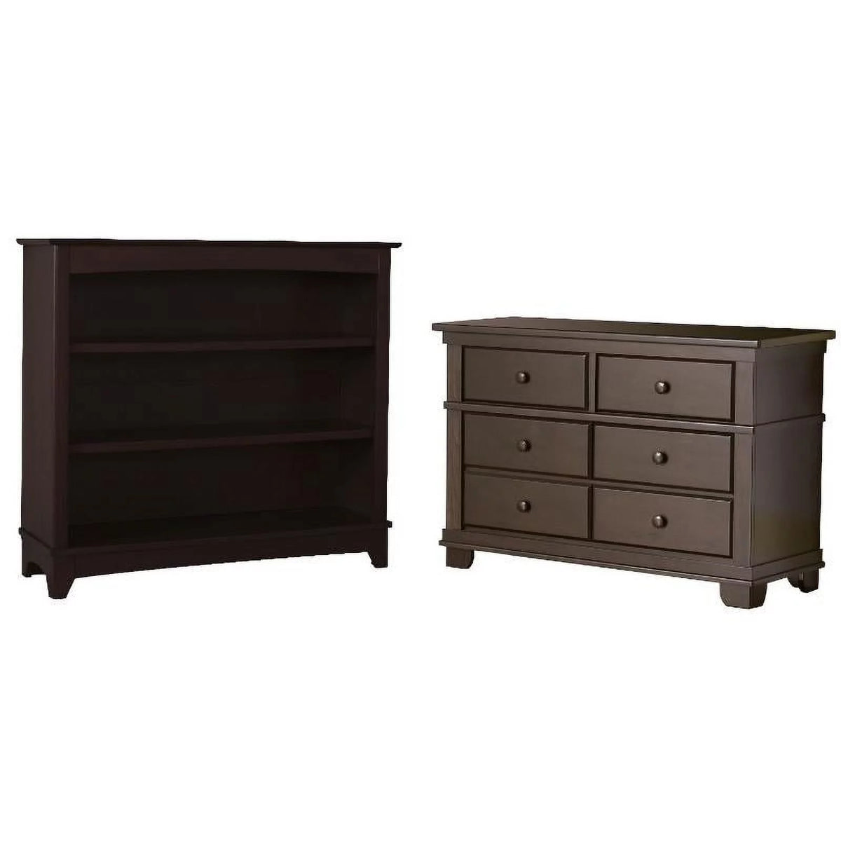 2-Piece Double Dresser and Bookcase Hutch Set Z779