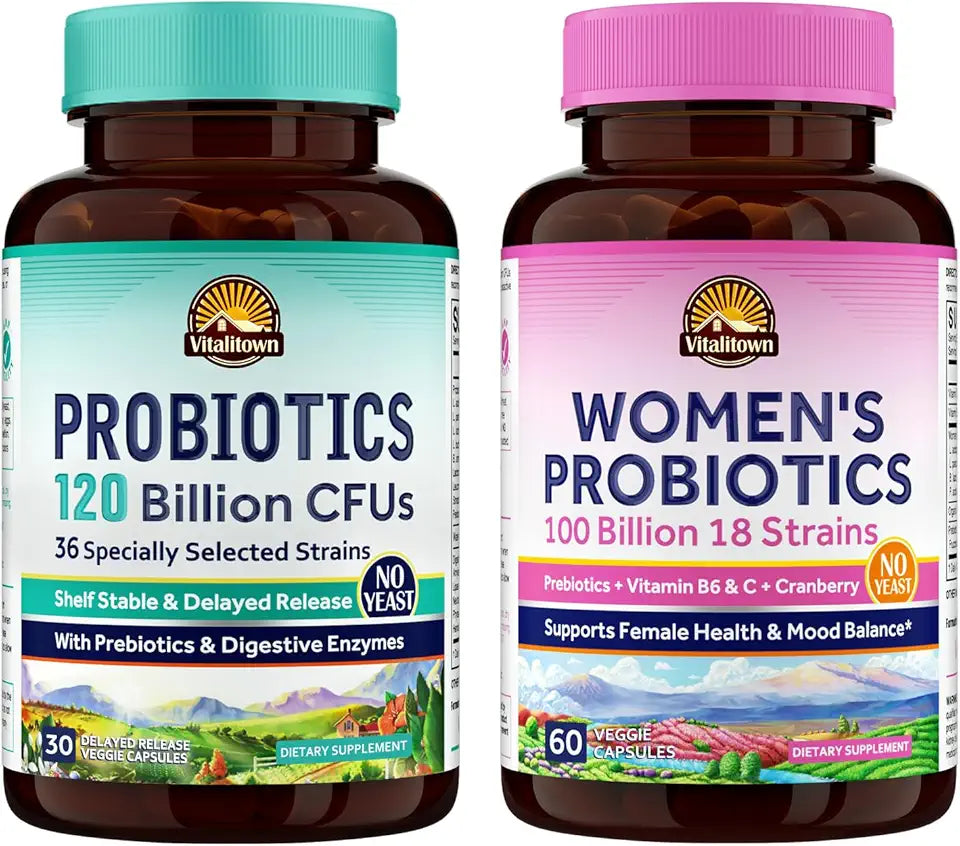 Probiotic Bundle Pack of 2 120 Billion CFUs Shelf Stable F5765