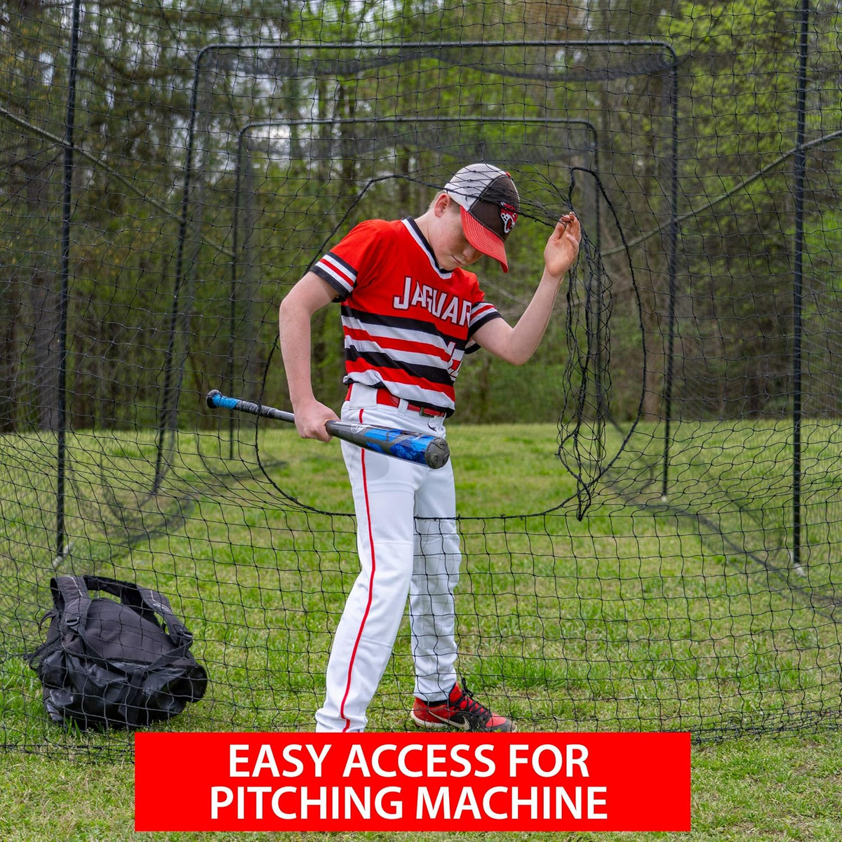40 Foot Collapsable Batting Cage with Frame and Netting C942376