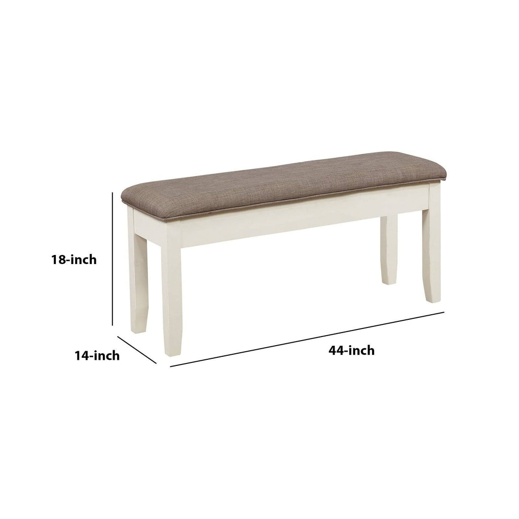 Brown and White Padded Storage Bench L11403