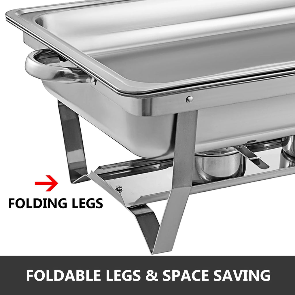 9L Stainless Steel Full Size Rectangular Chafing Dish 4 Packs G43821