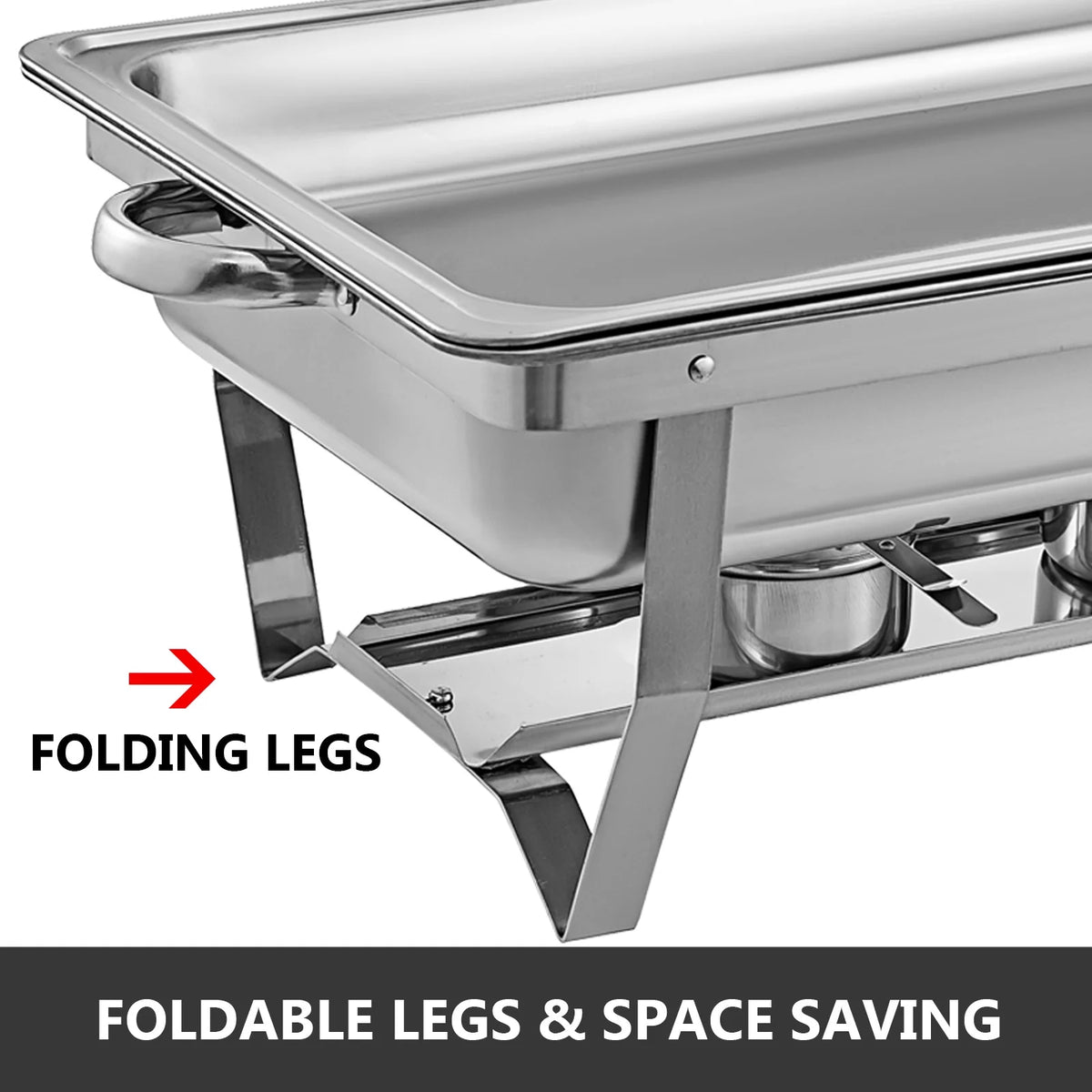 9L Stainless Steel Full Size Rectangular Chafing Dish 4 Packs G43821