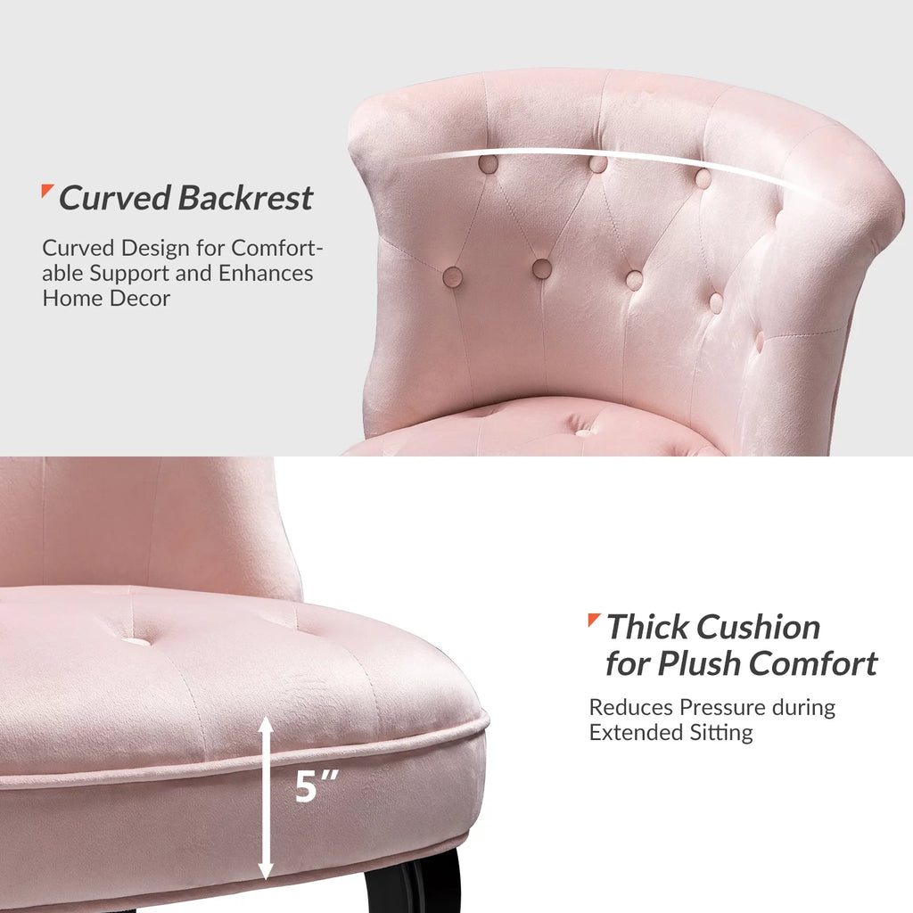 Velvet Tufted Wingback Chair Set of 2 Z481