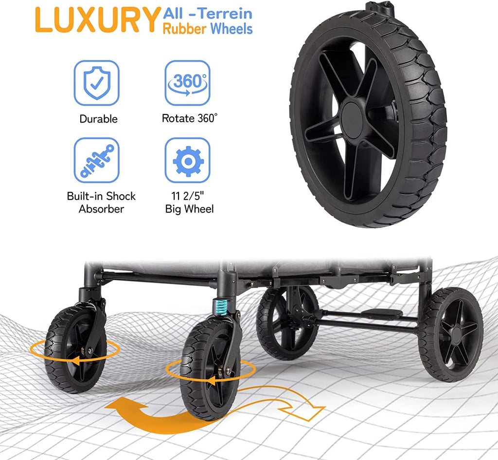 4 Seater Stroller Wagon with UV-Protection Canopy O623350