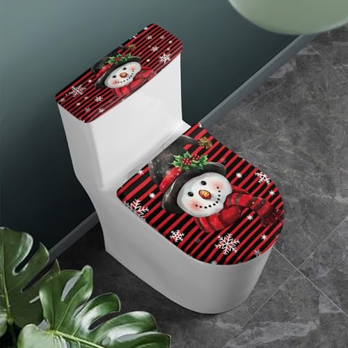 Snowman Toilet Lid Tank Cover Set C5171