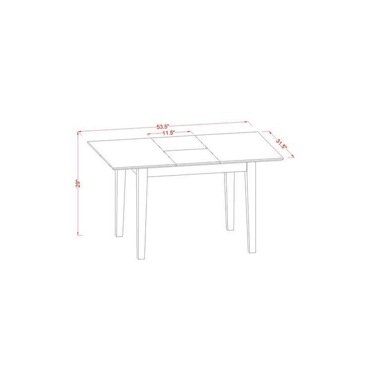 3-Piece White Dining Set with Slatted Chairs Q735901