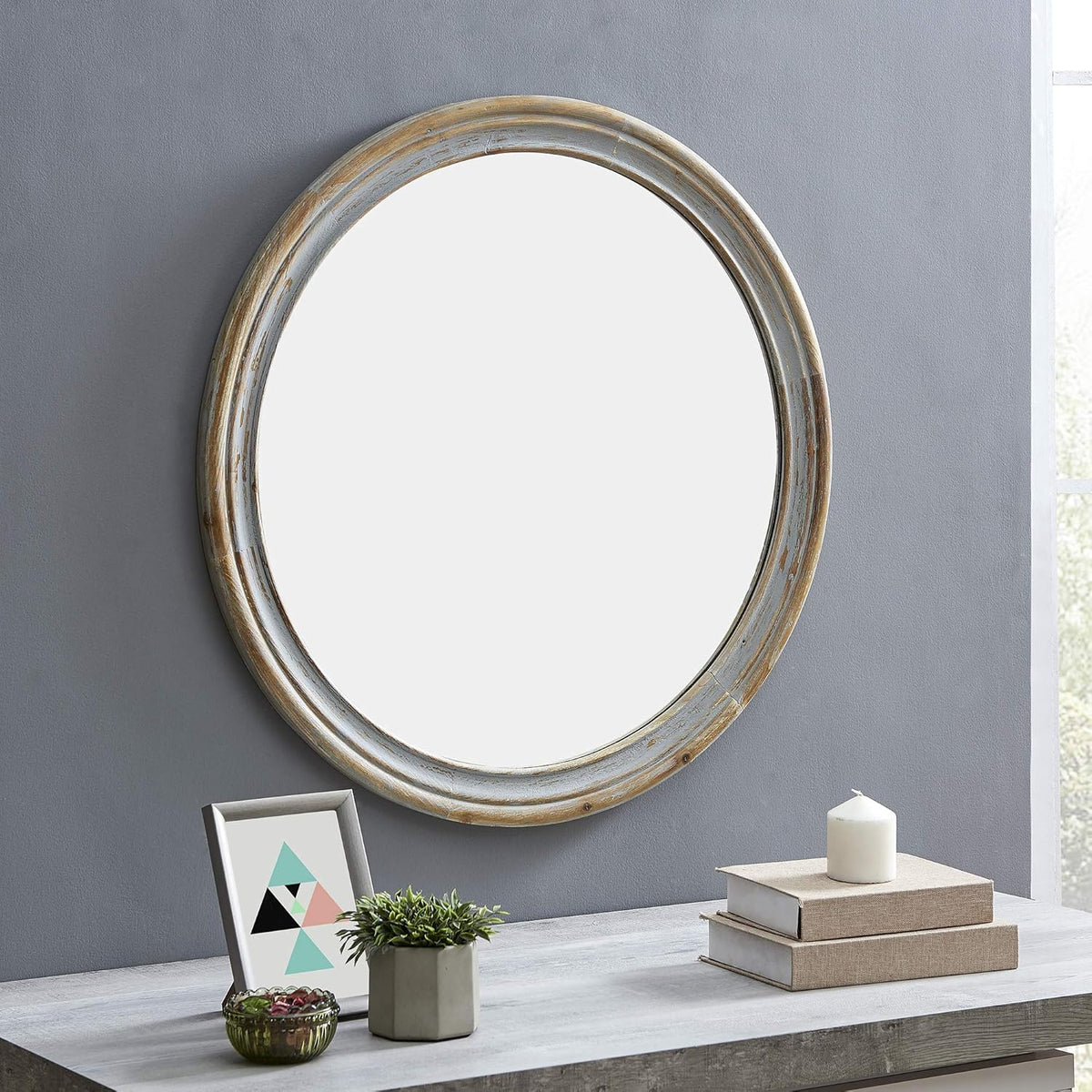 White Farmhouse Mirror Z50642