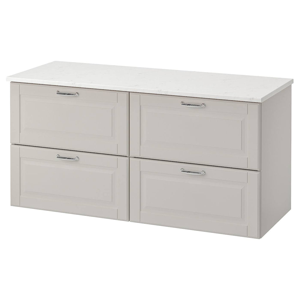 Light gray marble effect sink cabinet with 4 drawers Q439688
