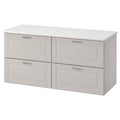 Light gray marble effect sink cabinet with 4 drawers Q439688
