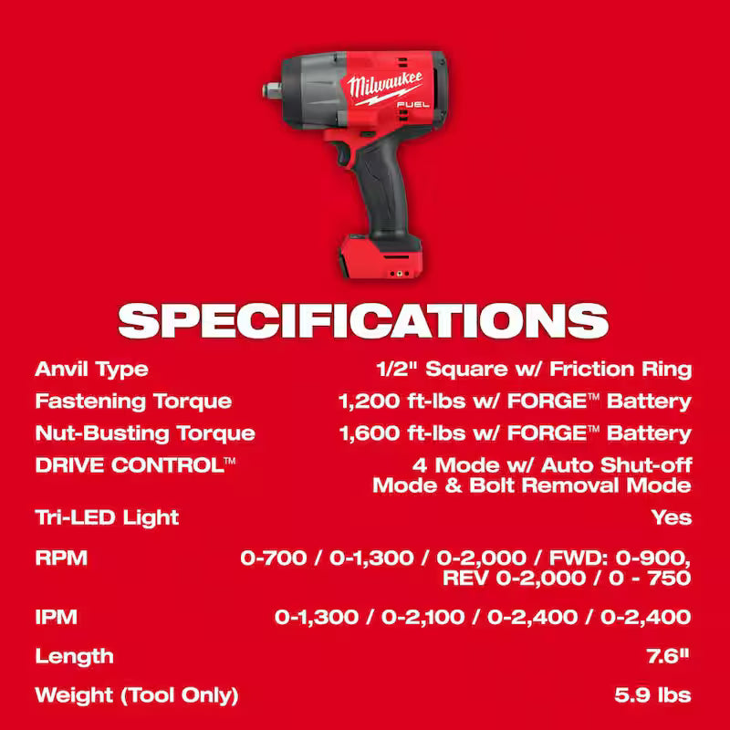18V Lithium-Ion Brushless Cordless 1/2 in. Impact Wrench with Friction Ring W899