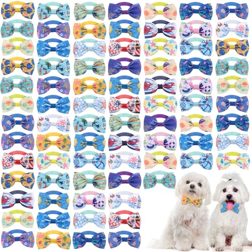 80 Pcs Dog Bow Ties Assorted Pattern D6584