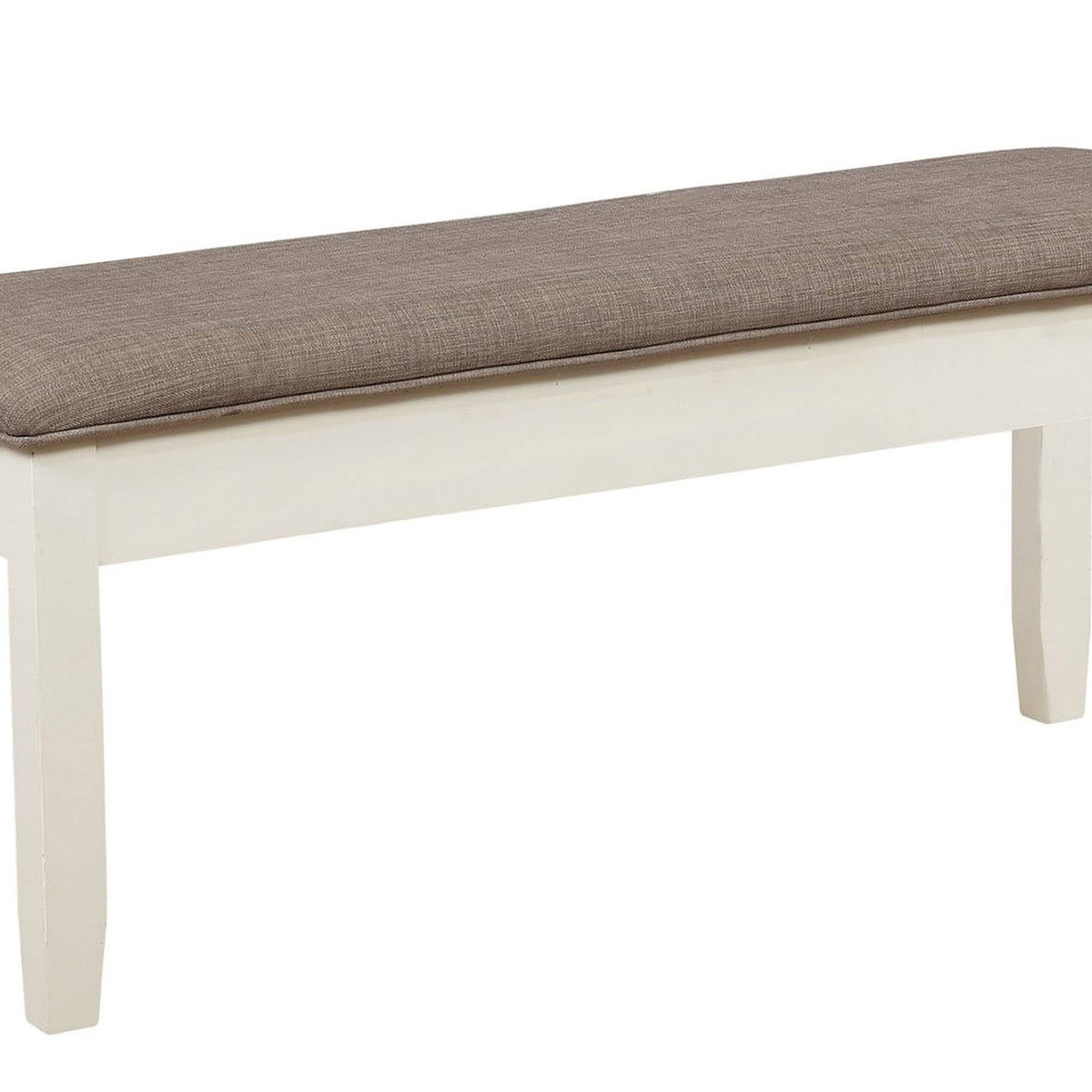 Brown and White Padded Storage Bench L11403