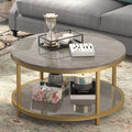 Round Coffee Table with Storage Open Shelf I205