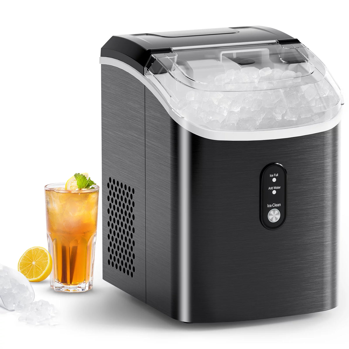 33lbs Countertop Ice Maker with Scoop, Black A12667