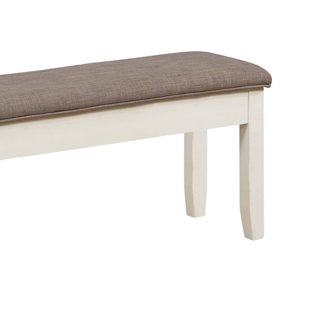 Brown and White Padded Storage Bench L11403