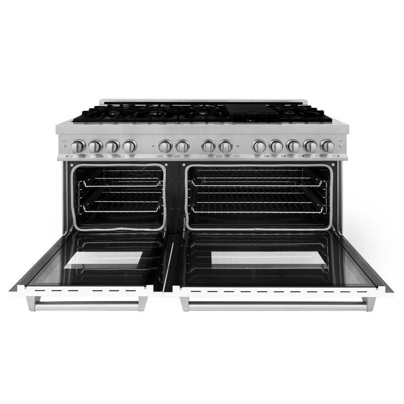 9 Burner Double Oven Dual Fuel Range with White Matte Door G146907