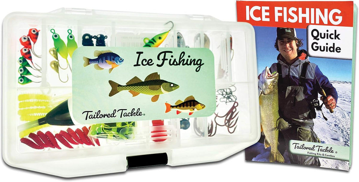 Ice Fishing Rod Reel Combo with Tackle Box, Book, Pack of 2 R293