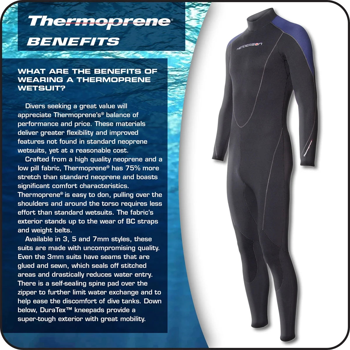 5mm Thermoprene Men's Full Wetsuit W2757