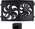 Dual Radiator Cooling Fan Assembly for 1998-2005 Volkswagen Beetle 1.8L 1.9L 2.0L with 3 Prong Wire Plug P588220