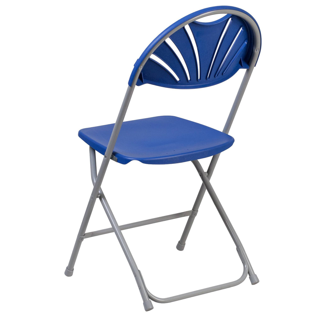 2 Pack Blue Plastic Fan Back Folding Chair F1651