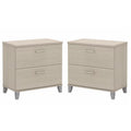 2 Piece Engineered Wood Lateral Filing Cabinet Set in Sand Oak I5937