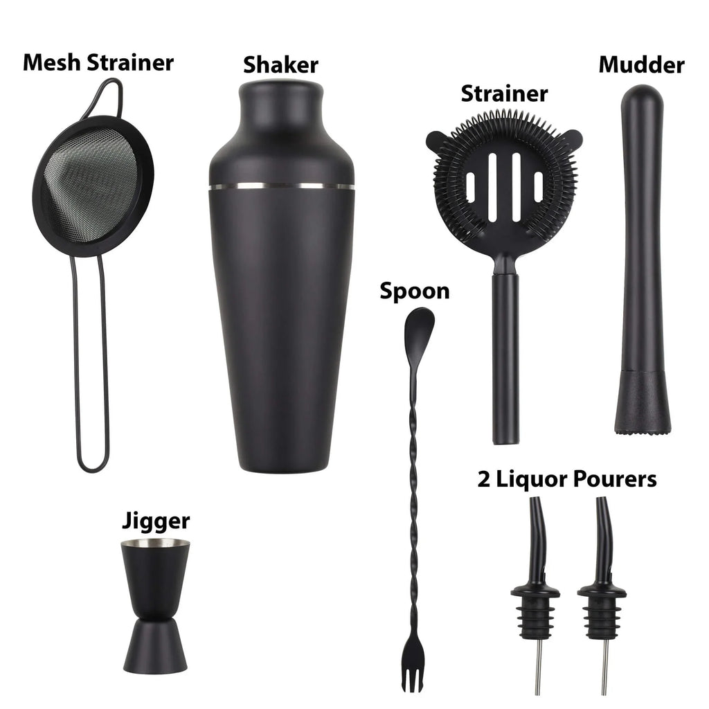 8-Piece Cocktail Shaker Set with Wooden Stand R649750