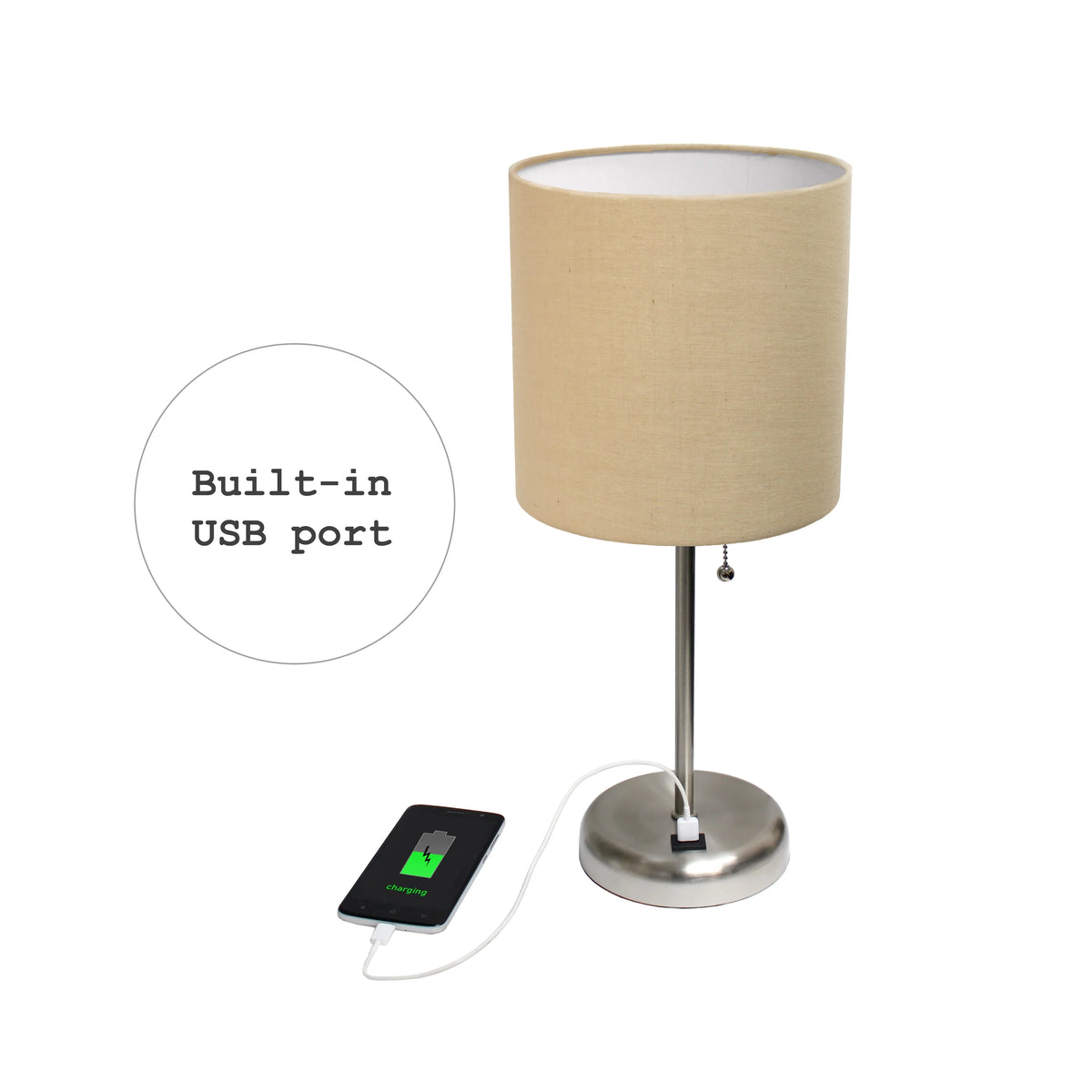 Stick Lamp with Fabric Shade O1419