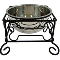 Wrought Iron Stand with Stainless Steel Feeder Bowl G3337