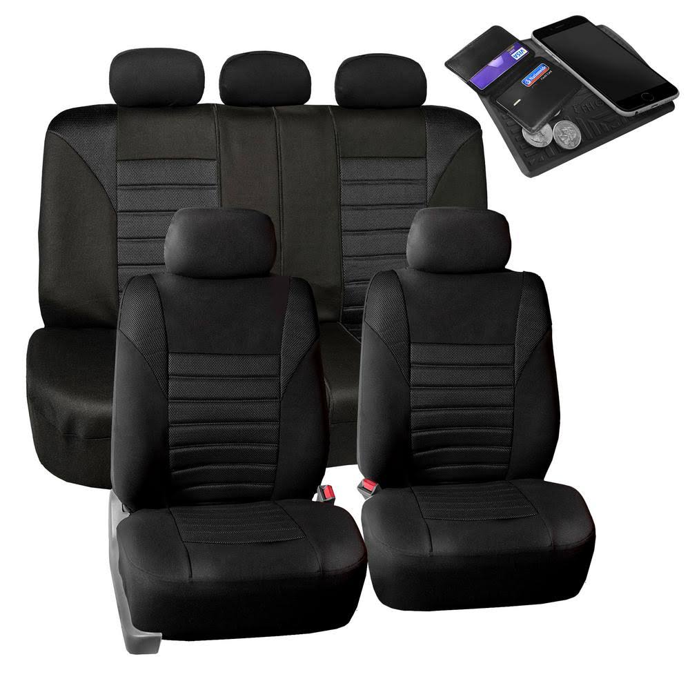 Black 3D Air Mesh Full Set Car Seat Covers K4813