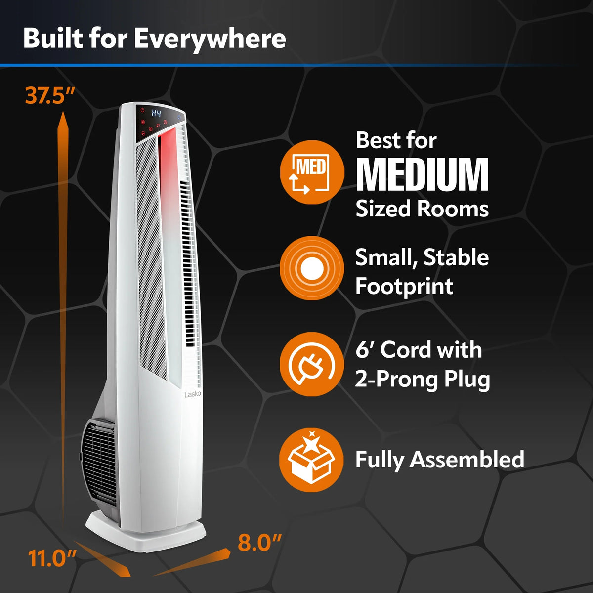 Black High Velocity Fan and Ceramic Space Heater with Remote U22263