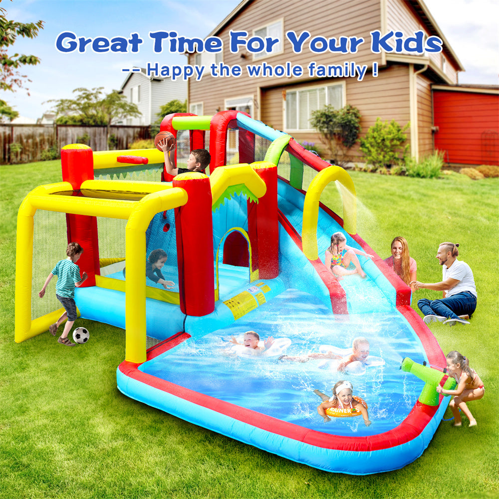 Inflatable Water Slide 7 in 1 Bounce House with Blower V447357