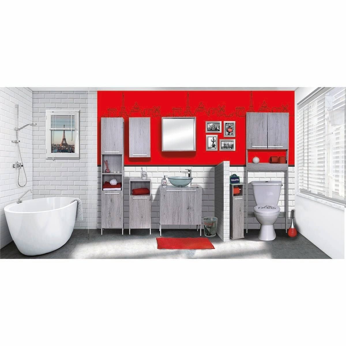 Washed Gray Oak Bath Over The Toilet Cabinet 2 Doors 1 Shelf Q928049