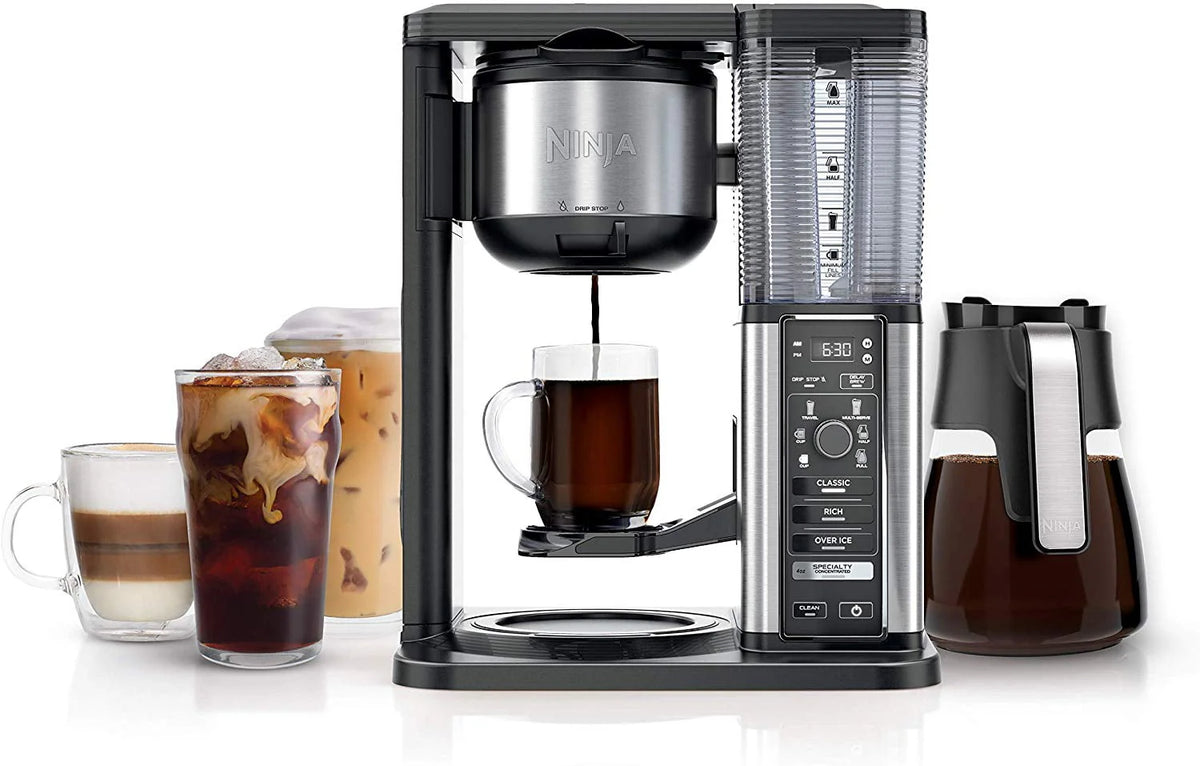 Fold-Away Frother Coffee Maker, 10 Cup Glass Carafe J217175