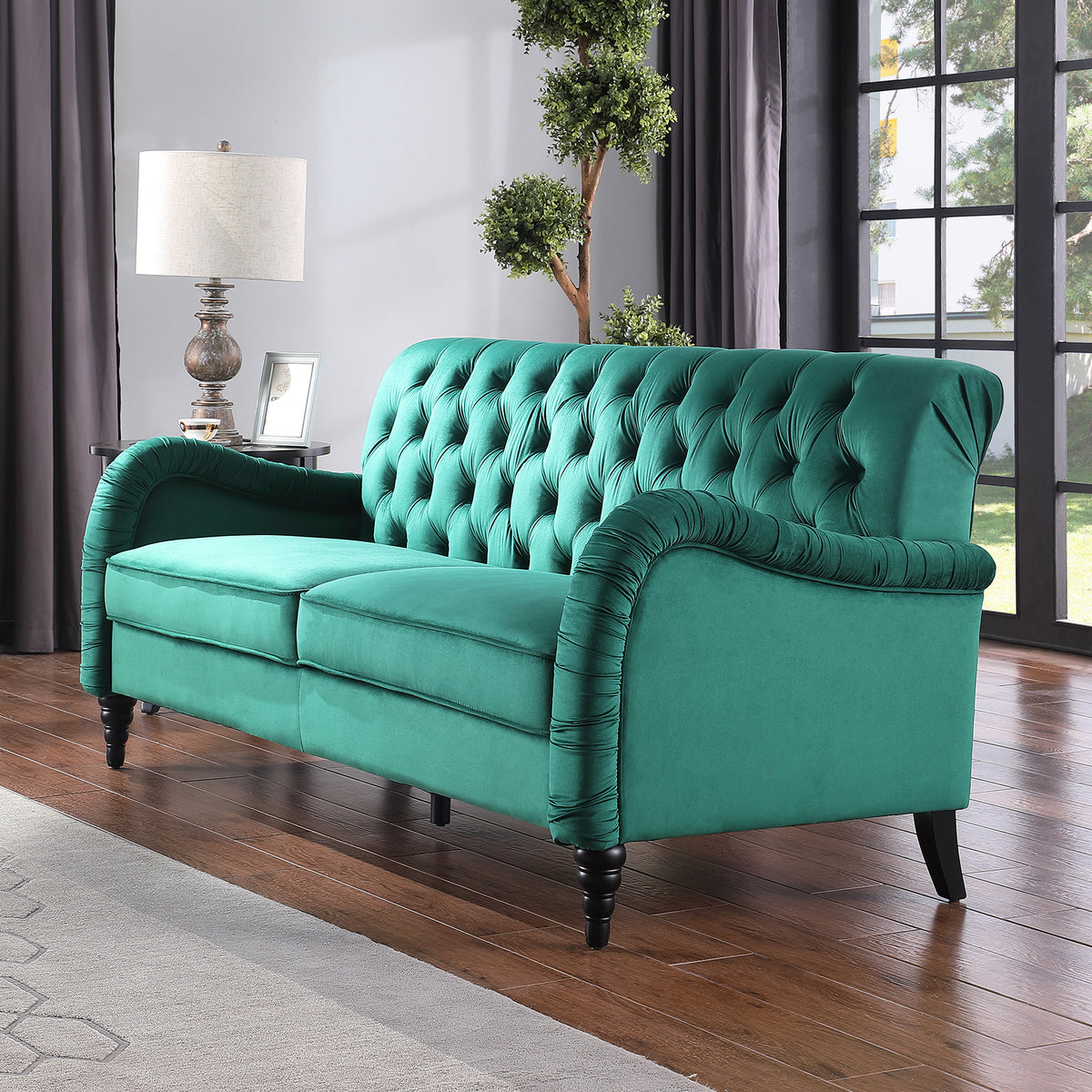 Dark Green Chesterfield Sofa Set S446811